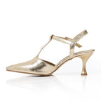 Elegant Smoky Women's Heeled Shoes with Pointed Toe and Stylish Block Heel.