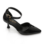 Patent Leather Kitten Heel Pointed Shoes