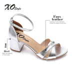 Women's Mid-Heel Sandal with Ankle Strap - Elegant and Comfortable Design.