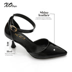 Patent Leather Kitten Heel Pointed Shoes