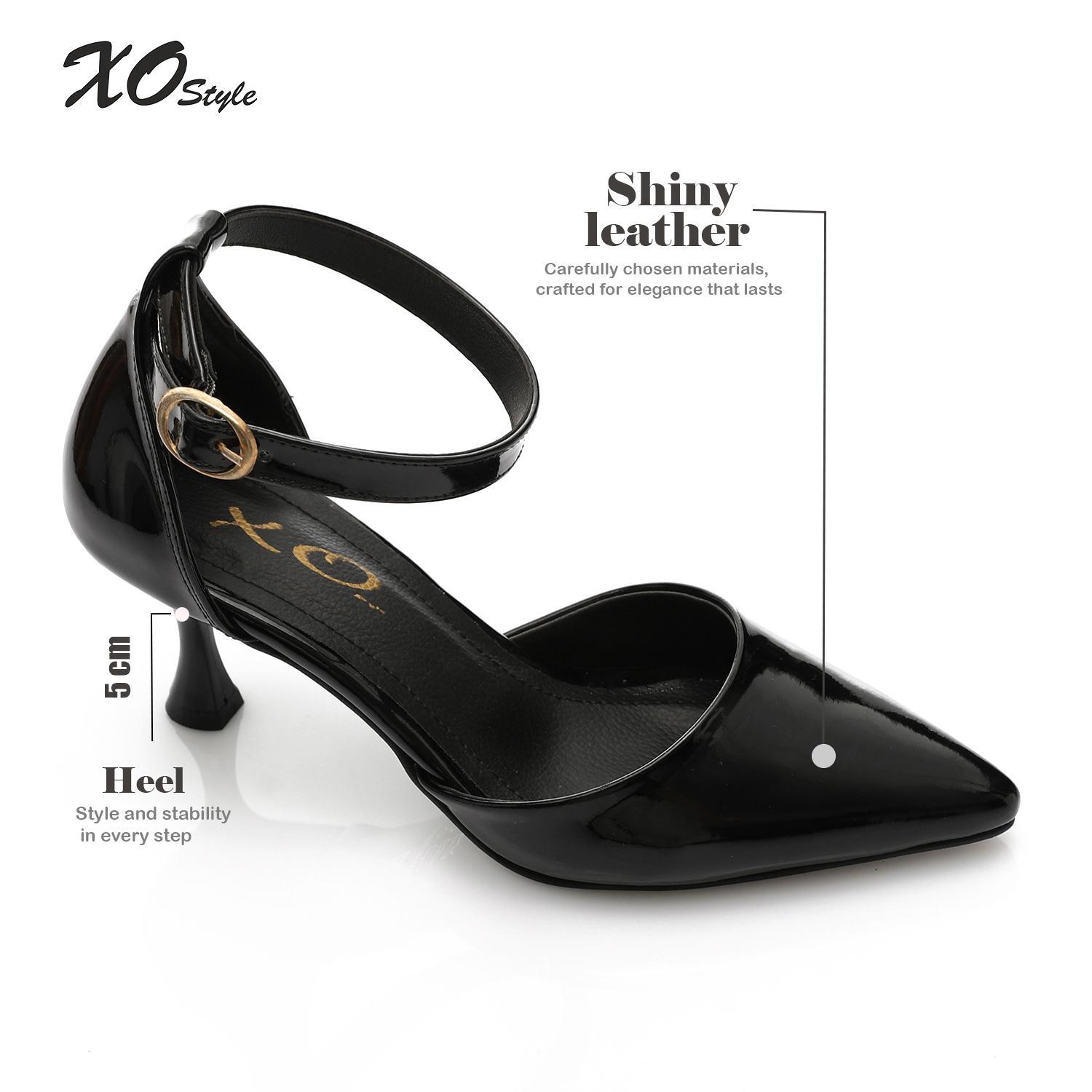 Patent Leather Kitten Heel Pointed Shoes