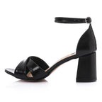 Women's Mid-Heel Sandal with Ankle Strap - Elegant and Comfortable Design.
