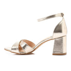 Women's Mid-Heel Sandal with Ankle Strap - Elegant and Comfortable Design.