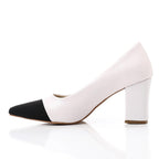 Faux Leather Pointed-Toe Block Heels