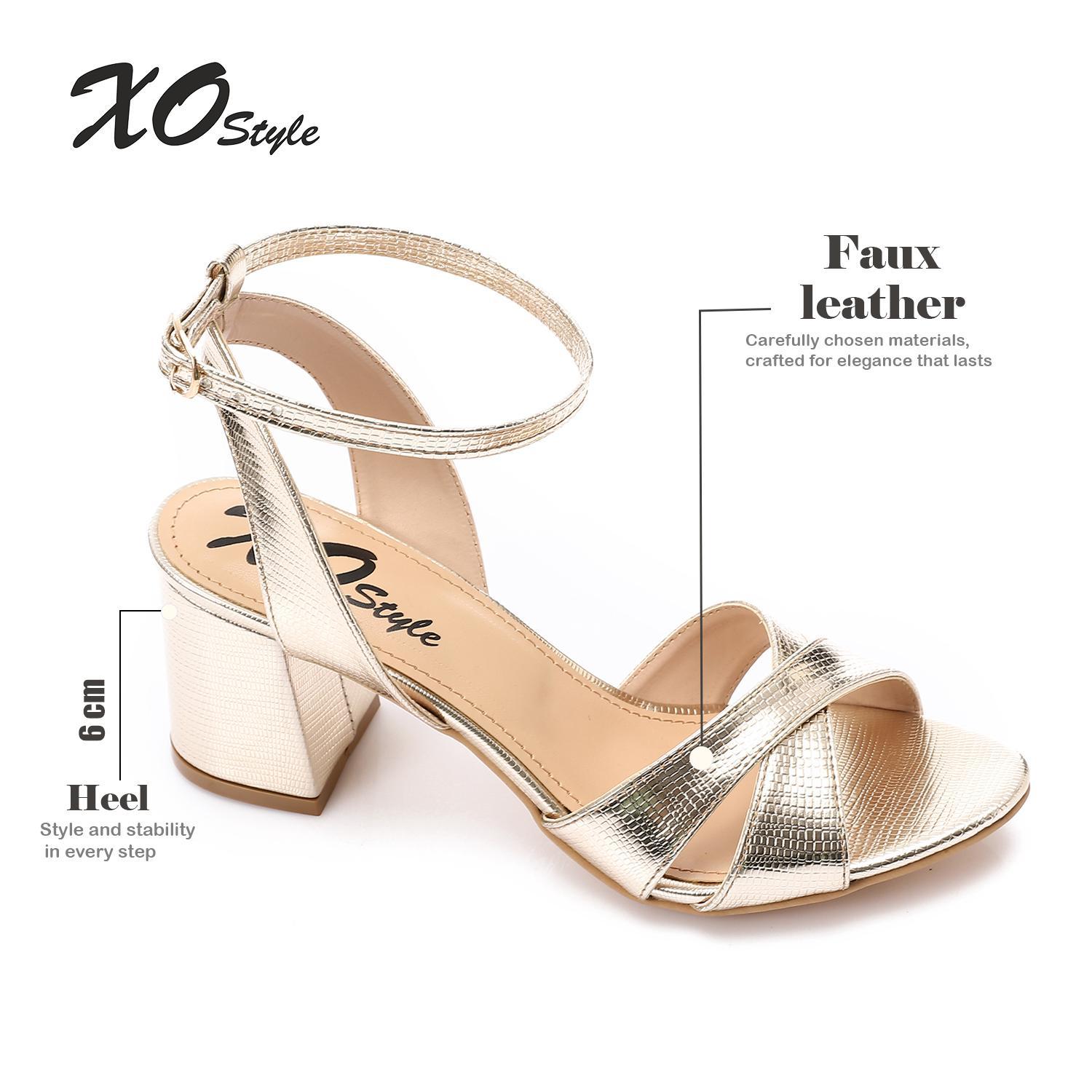 Women's Mid-Heel Sandal with Ankle Strap - Elegant and Comfortable Design.