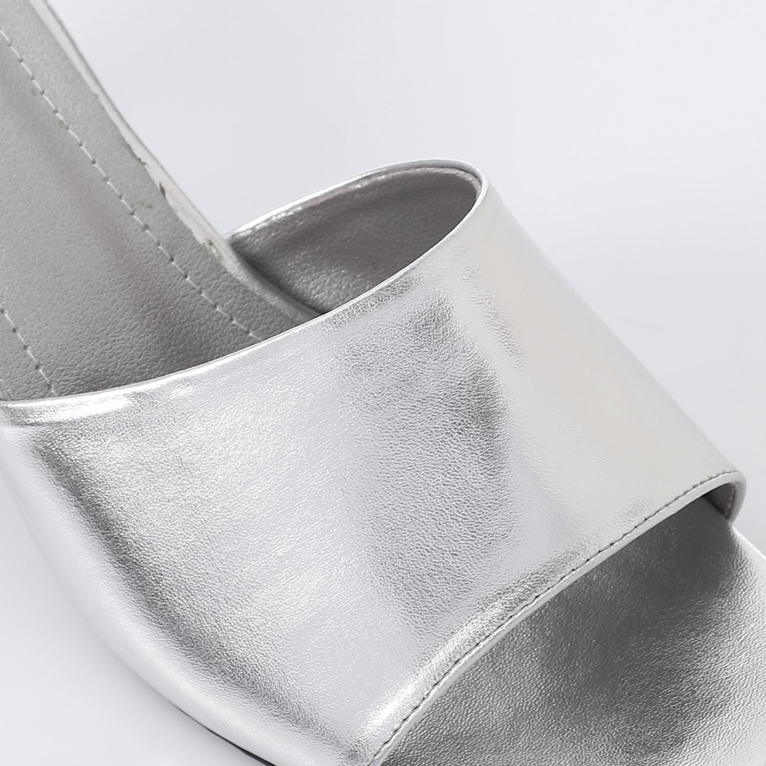 Women's High Heel Mule Sandals – Square Open Toe, Faux Leather, Slip-On Design.