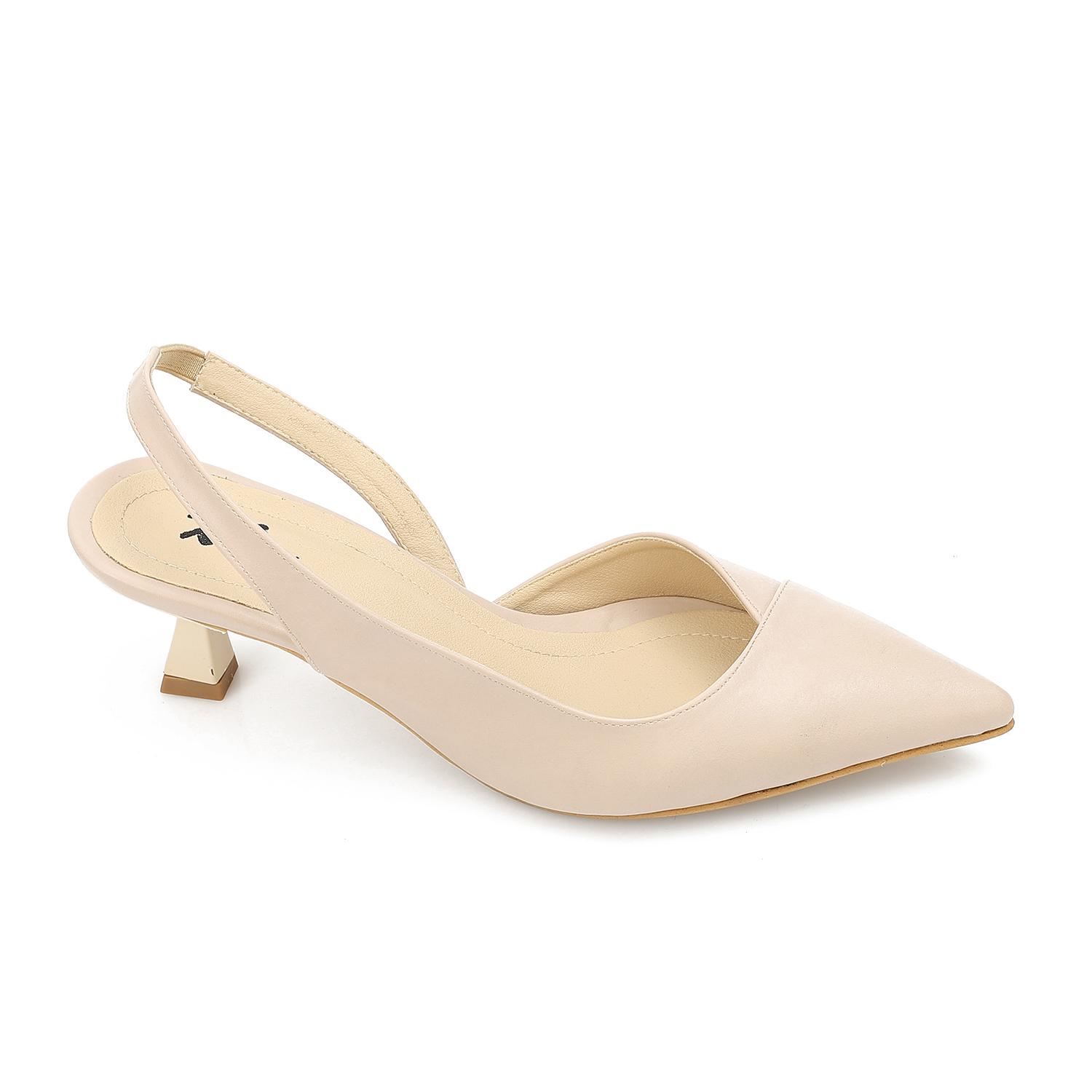 Leather Plain Slingback Pumps