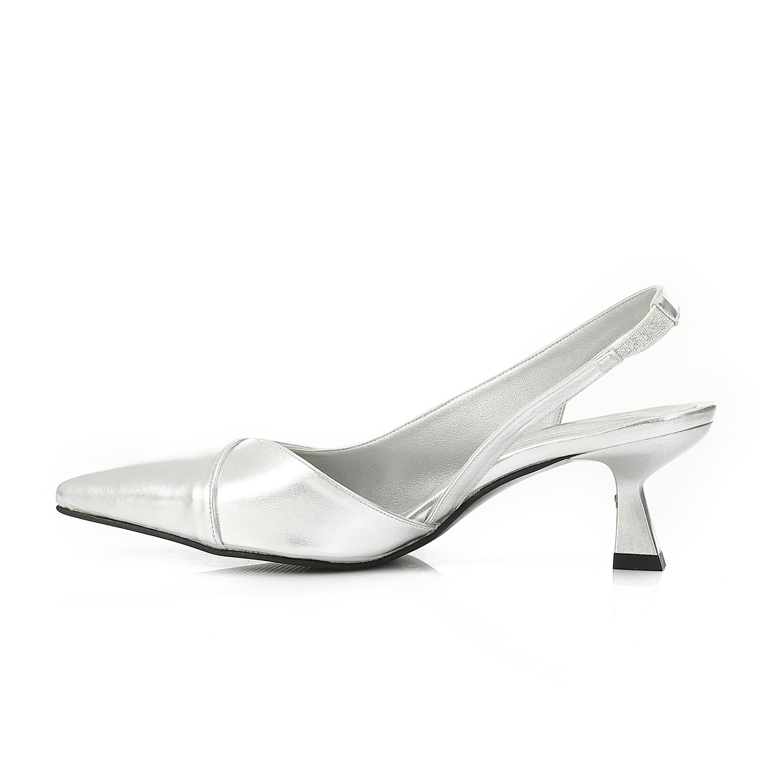 Leather Plain Slingback Pumps