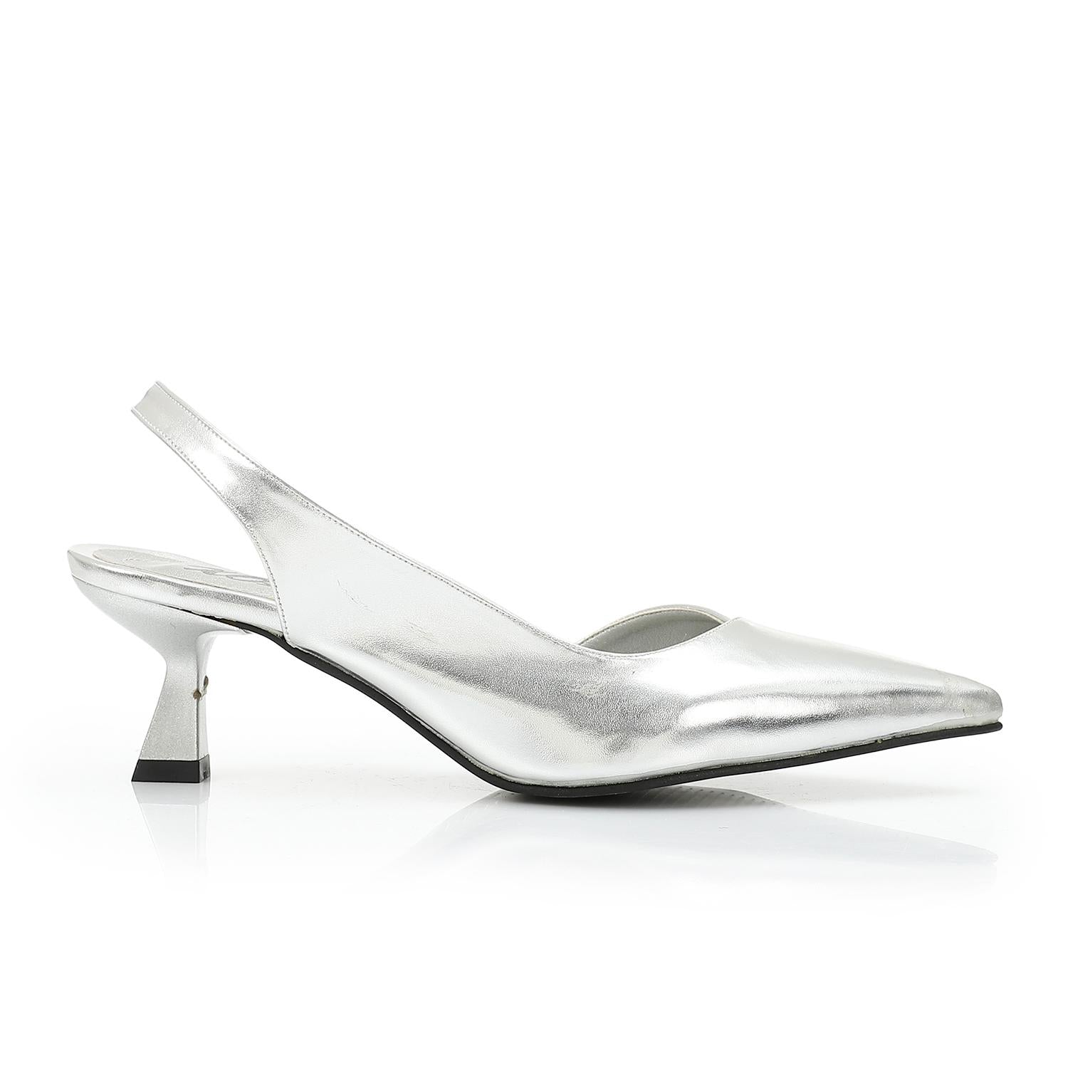 Leather Plain Slingback Pumps