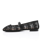 Lace Ballet Flats with Bow 1396