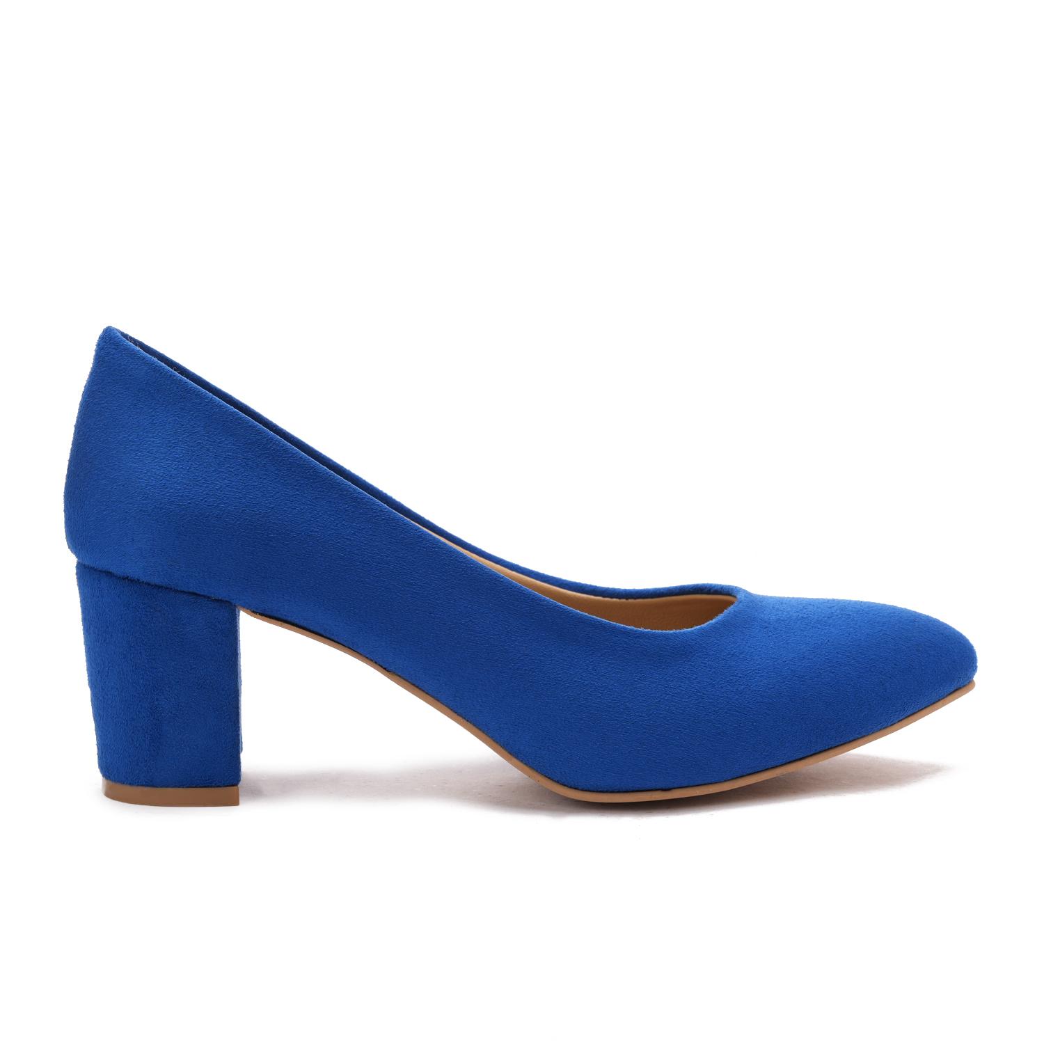 Suede Block Heel Pumps