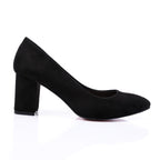 Suede Block Heel Pumps