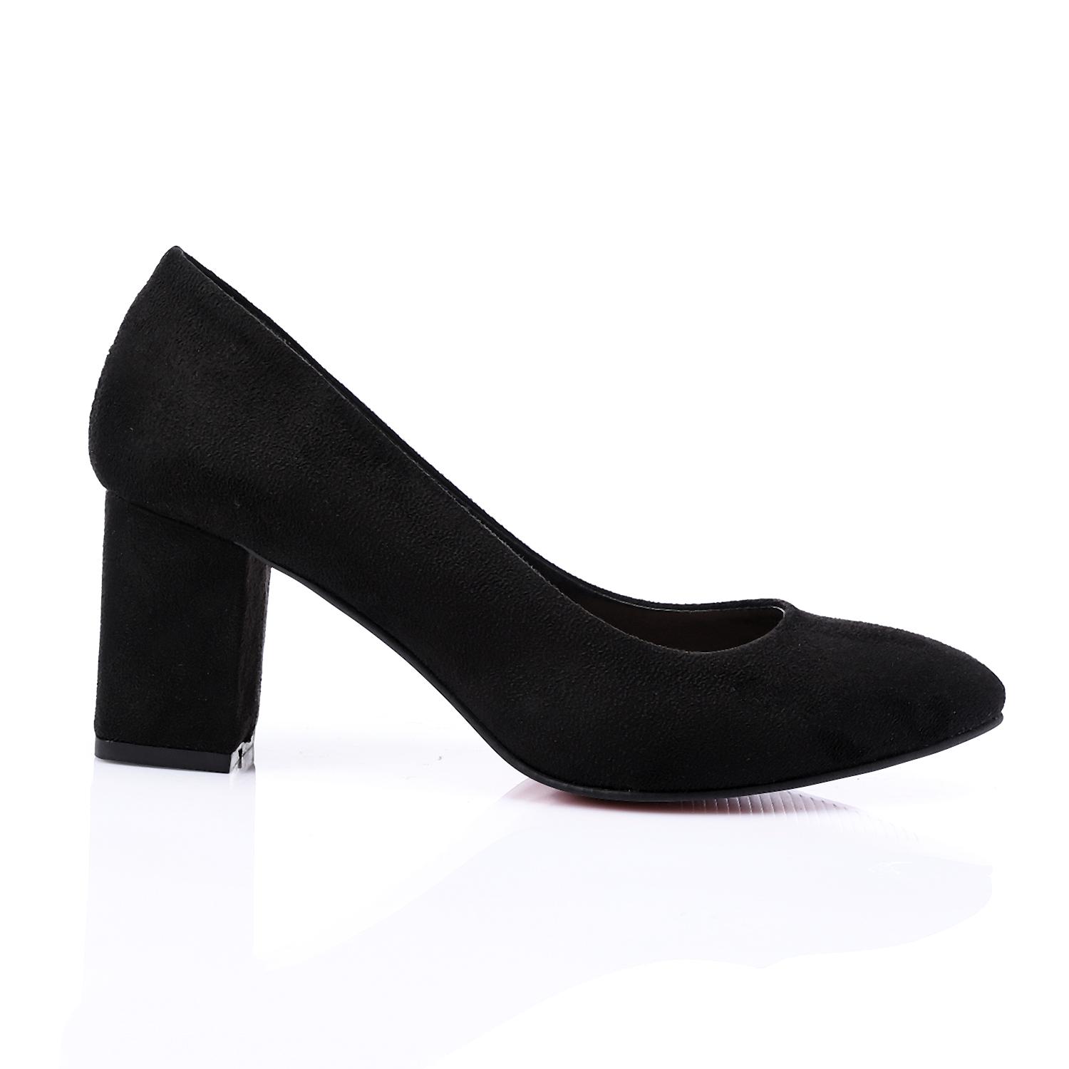 Suede Block Heel Pumps