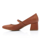Women’s Block Heel Pumps – Tan Comfortable Elegant.
