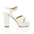 Women's Block Heel Metallic Sandals - Croc Pattern
