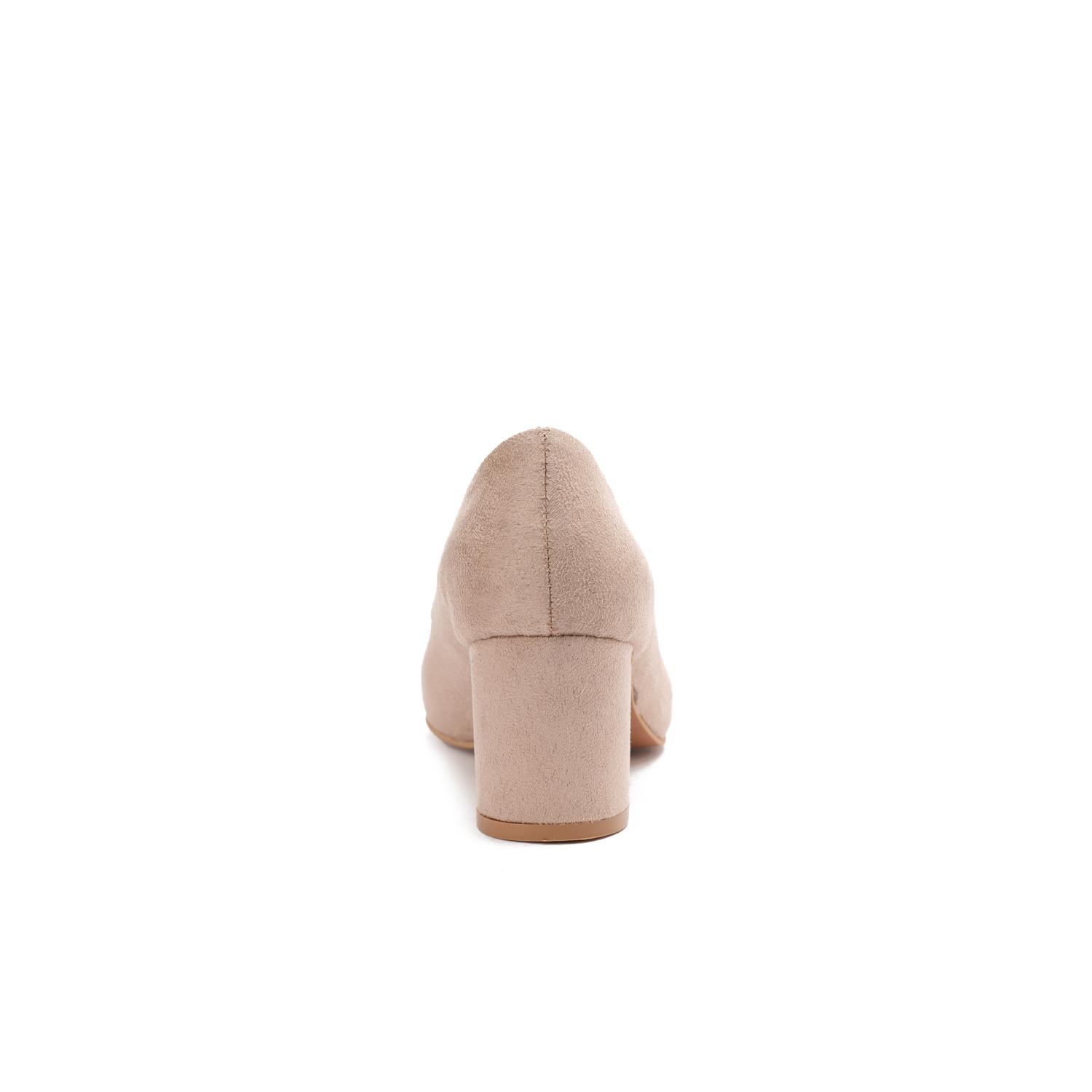 Suede Block Heel Pumps