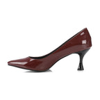 Patent Leather Kitten Heel Pointed Shoes