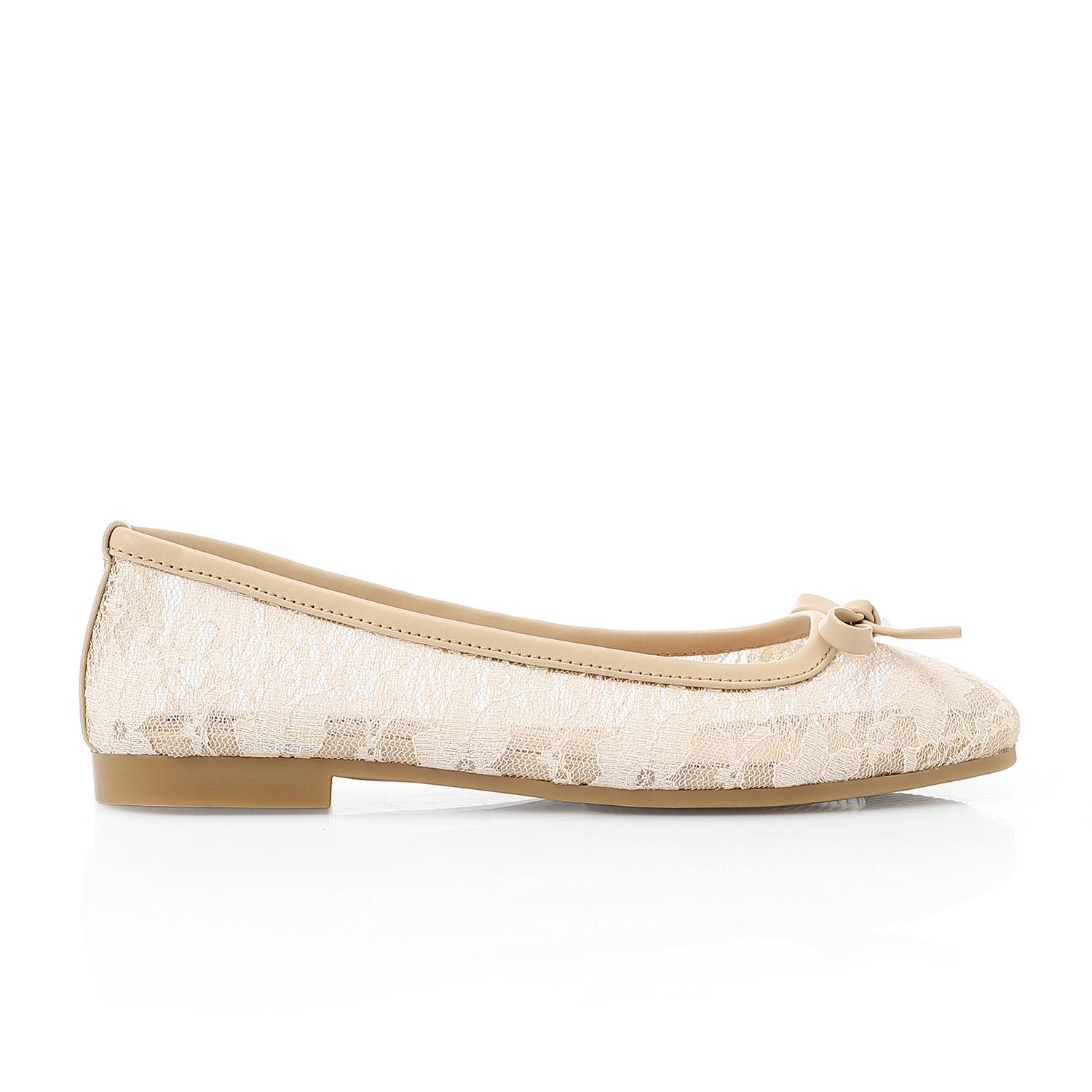 Lace Ballet Flats with Bow