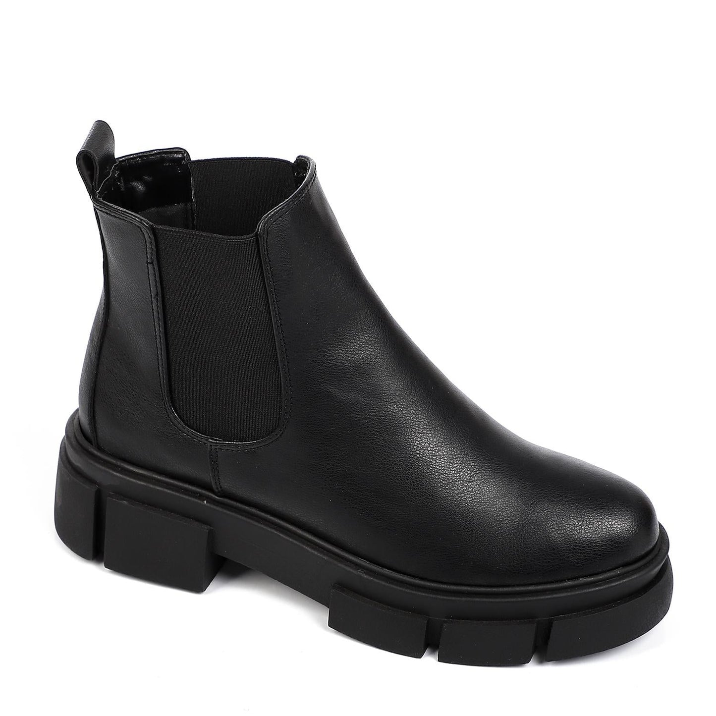 Black Elastic Side Ankle Boot